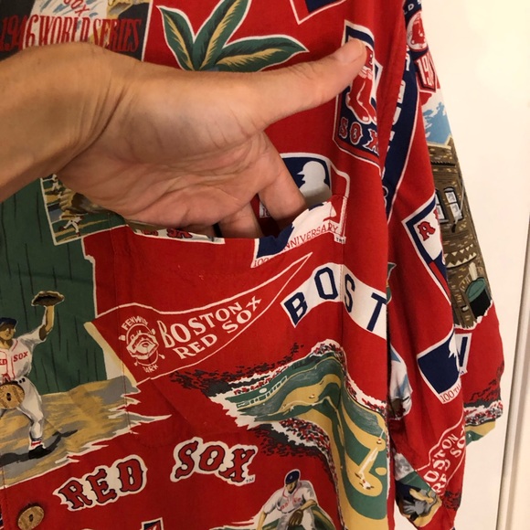 Vintage Boston Red Sox Reyn Spooner Hawaiian Shirt baseball MLB XL - Picture 6 of 9